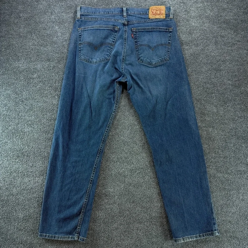 Classic Levi Strauss 505 Regular Fit Straight Leg Blue Denim Jeans Mens 36x30